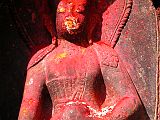 Manaslu 00 09 Kathmandu Boudhanath Statue Closeup